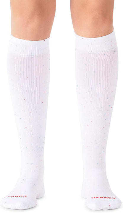 Comrad Recycled Cotton Knee High Socks - 15-20mmHg Graduated Compression Socks - Soft & Breathable Support Socks, Unisex