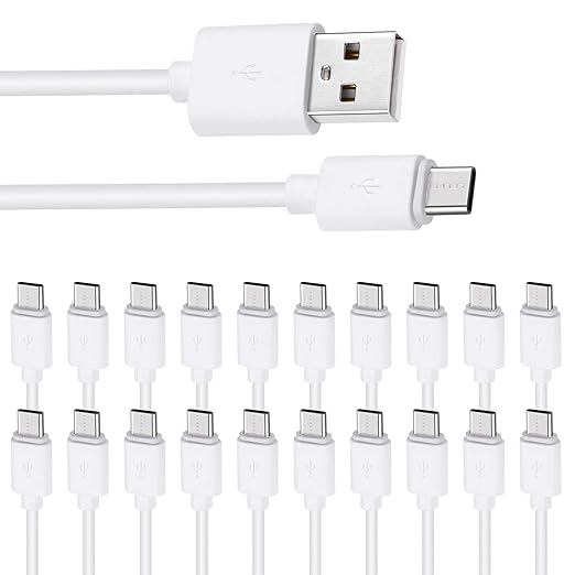 Smays USB C Charger Cable 20-Pack Bulk, Type C Android Cord 3.3ft Multipack