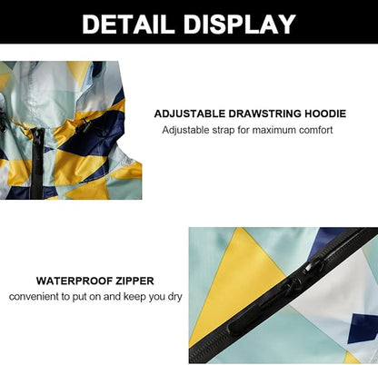 Fashion Hooded Rain Poncho Waterproof Raincoat Jacket with pocket for Women/Men/Adult