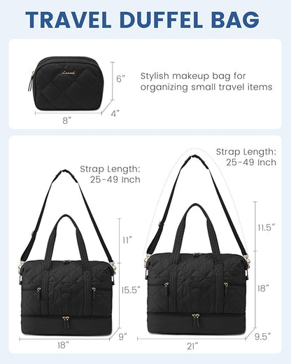 LOVEVOOK Extra Large Travel Duffle Bag, 56L Lightweight Weekender Bags for Women with Shoe Compartment, Personal Item Travel Bag Carry On Overnight Bags for Women, Hospital Bag for Labor and Delivery