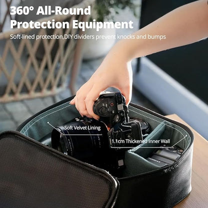 AMBITFUL Carrying Bag Zoom P7 for Photography Equipments with Large Capacity, Multi-functional Storage Case for Mini Drone and Other Accessories,with Thick Sponges (M /12.2”x9.8”x4.92”)