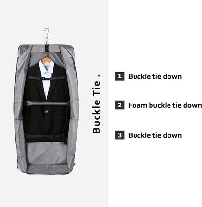 MATEIN Carry On Garment Bags for Travel, Water Resistant Hanging Suit Bag for Men Women, Foldable Garment Luggage with Wrinkle Free Suitcase Cover for Suit Gown Overshirt Sweater, Grey