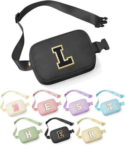 YOOLIFE Graduation Gifts for Him Men - Dad Gifts for Fathers, Personalized Gifts Birthday Gifts for Men, Fathers Gifts for Dad Him, Black Initial Crossbody Bag Belt Bag L, Small