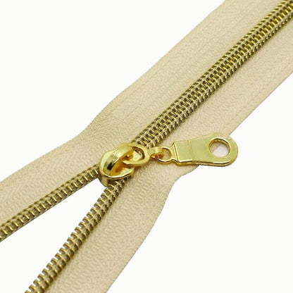 MebuZip 50PCS Gold Pulls for #5 Nylon Coil Zippers Gold Zipper Sliders for Luggages Purses Bags
