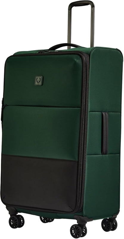ANTLER - Soft Stripe Large Luggage - 31" Softside Suitcase, Durable, Lightweight & Expandable, 4 Spinner Wheels - Adjustable Handle, TSA Lock, Antler Green