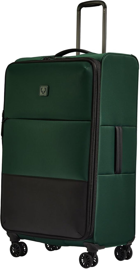 ANTLER - Soft Stripe Large Luggage - 31" Softside Suitcase, Durable, Lightweight & Expandable, 4 Spinner Wheels - Adjustable Handle, TSA Lock, Antler Green