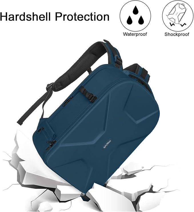 MOSISO Camera Backpack,DSLR/SLR/Mirrorless Photography Camera Bag Full Open Waterproof Hardshell Bag with Insert&Tripod Holder&Laptop Compartment Compatible with Canon/Nikon/Sony, Teal Blue