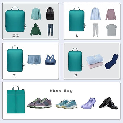 BAGAIL 6 Set Ultralight Compression Packing Cubes Packing Organizer for Travel Accessories Luggage Suitcase Backpack