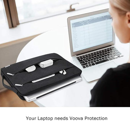 Voova 13 13.6 Inch Laptop Sleeve Case Compatible with MacBook Air 13 M1/M2/M3/M4 2020-2025, MacBook Pro 13/14, IPad Air/Pro 13, Waterproof Slim Computer Bag Cover with Handle, Black