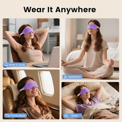 Heated Eye Mask for Dry Eyes, Steam Warm Compress for Dry Eyes, Work with Relieve, Blepharitis & Stye Treatment (Purple)