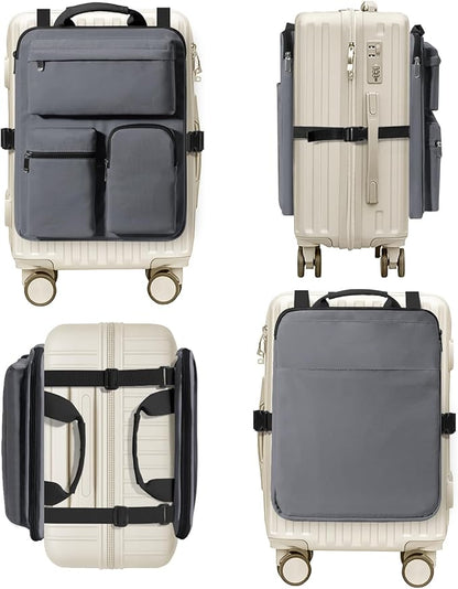 Over Luggage Organizer Bag for Suitcase with Multi Pockets, 16” Laptop Bag with Handle, Portable Travel Organizer Bags for Luggage with Adjustable Straps, Tote Carry Bag for Men Women(Grey)