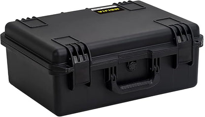 MEIJIA Portable Premium Waterproof Hard Compact Compact Case with customizable fit foam,Lightweight and Strong Design,21.2"x16.0"x8.3",Elegant Black