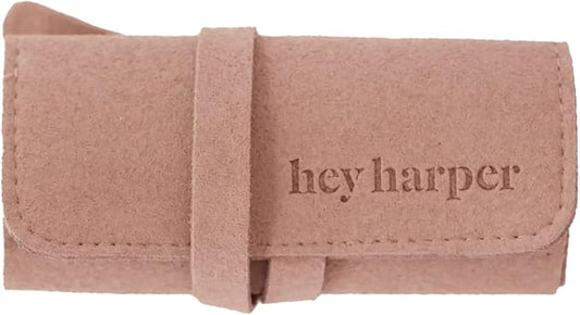 Hey Harper Travel Jewelry Organizer Roll – Compact Storage Pouch for Rings, Earrings, Necklaces & Bracelets – Foldable Case for Women (Included Only Roll) (Light Brown)