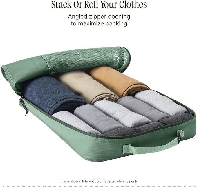 Eagle Creek Pack-It Reveal Cube - Lightweight Packing Cubes for Optimizing Luggage Space - Easy to Carry - Mesh Fabric - Water-Resistant - Easy Grab Zipper - Large - Storm Grey