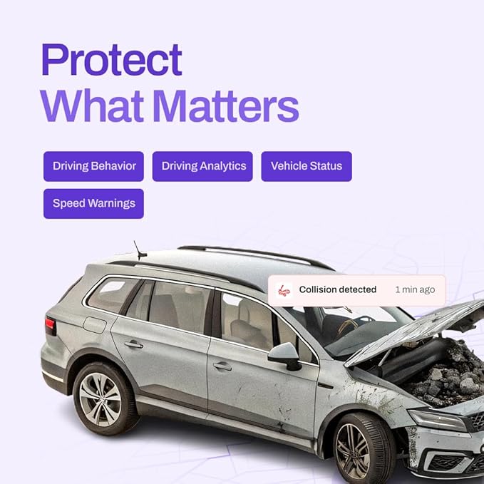 SmartWheels GPS Tracker for Vehicles - Real Time Location Tracking, Route History, Speed & Driving Insights, Geo-Fence, Accident Alerts - Car Tracker for Families & Fleets