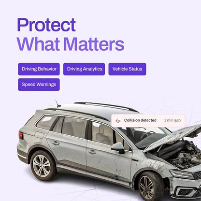 SmartWheels GPS Tracker for Vehicles - Real Time Location Tracking, Route History, Speed & Driving Insights, Geo-Fence, Accident Alerts - Car Tracker for Families & Fleets