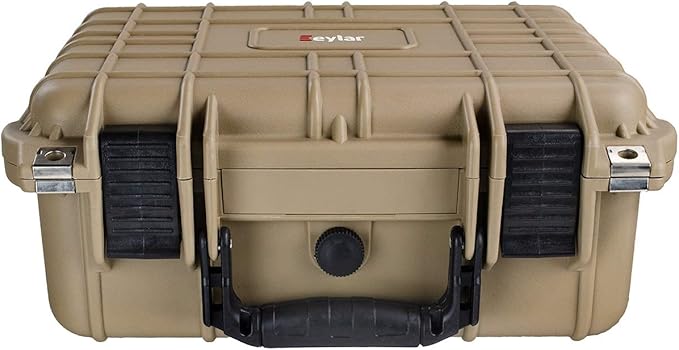 Eylar Protective Camera Hard Case Water & Shock Proof with Foam 13.37 inch 11.62 inch 6 inch Tan (Tan)