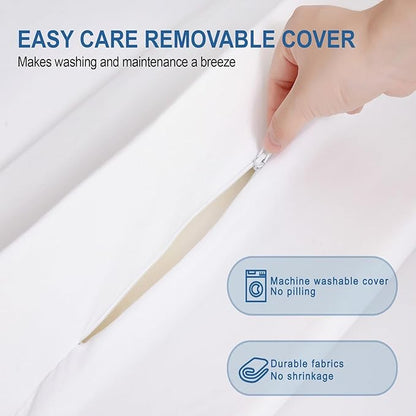 Vekkia 80" x 12" Twin XL/Twin to King Converter with Internal PE Support Sheet & High-Density Foam, Split King Gap Filler for Adjustable Bed, Guest Room, Vacation Rentals, Hotel, Washable Cover