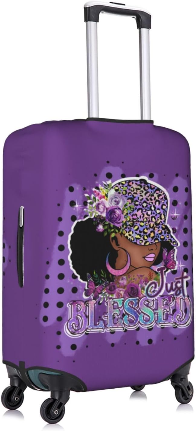 Travel Suitcase Protector African American Girl Elastic Protective Washable Luggage Cover With Concealed Zipper Suitable For 18-32 Inch(XL (for 29-32 inch luggage))