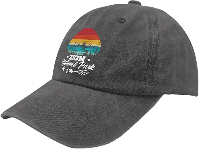 Zion National Park Sun hat Mountain hat Pigment Black hat for Women Gifts for Daughter Baseball Caps