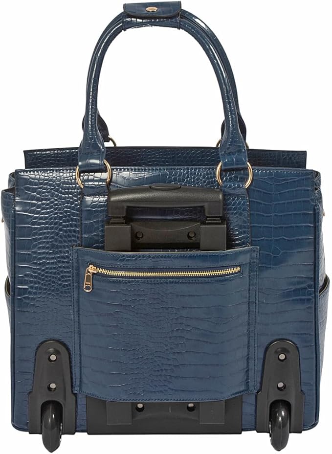 JKM & Company Rolling Laptop Bag for Women | Designer Wheeled Briefcase | Fits 13-17" Laptops | Office Travel Computer Case