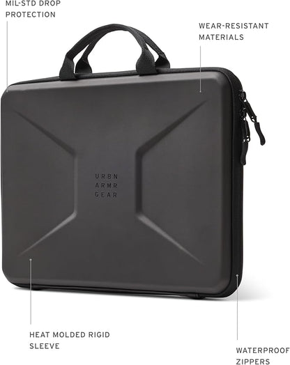 UAG Laptop Sleeve Case, Medium Sleeve, Fits Up to 13-14" Laptop, Shockproof Protective Carrying Computer Bag with Carrying Handle and Interior Accessory Pocket, Black