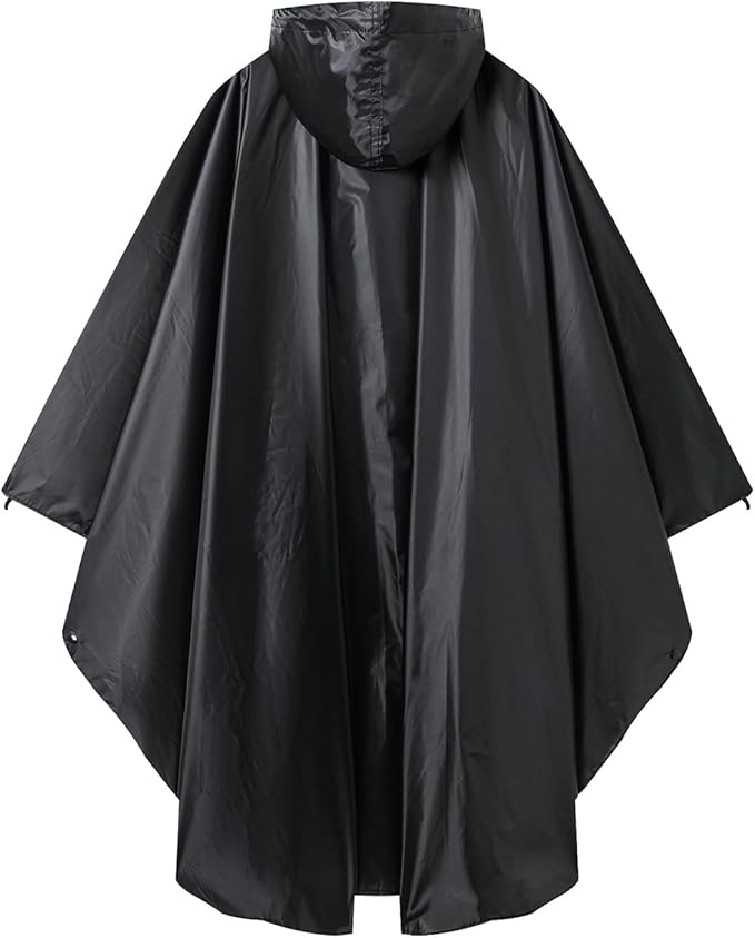 Hooded Rain Ponchos for Adult - Rain Coat and Rain Jacket with Waterproof Pocket and Zipper
