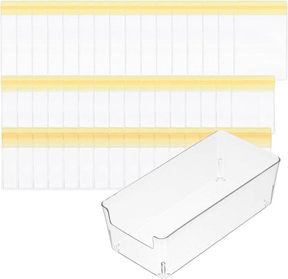 PATIKIL Clear Jewelry Box, Organizer Holder Box with 60 Pcs Portable Anti Tarnish Jewelry Bags, Travel Case for Women Earrings Rings Necklaces Bracelets, Yellow 3 Size