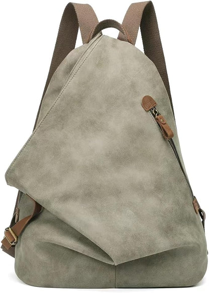 KL928 PU Leather Vintage Backpack – Large Casual Daypack Outdoor Travel Rucksack Hiking Backpacks for Men Women