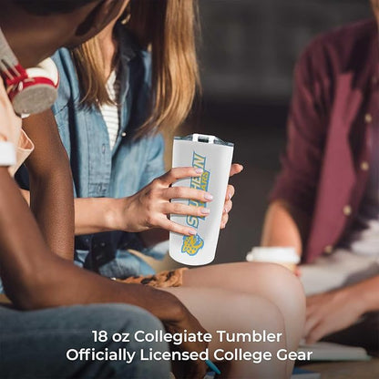 Campus Colors NCAA Stainless Steel Tumbler perfect for Gameday - 18 oz - Double Walled - Keeps Drinks Perfectly Insulated (Southern University - White)