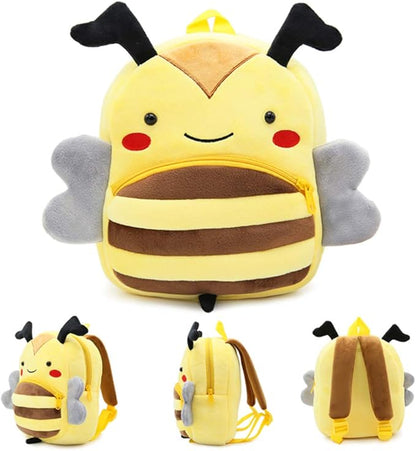 Zoo Toddler Kids Backpacks Cute Plush Little Girls Boys Animal Backpacks(Bee)