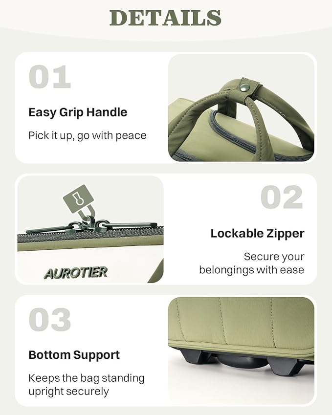 Rolling Puffer Laptop Bag, Rolling Briefcase for Women, Wheeled 16 Inch Computer Bag, Water Resistant Stylish Overnight Underseat Carry On Luggage with Wheels for Work Travel Business, Green