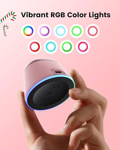 Portable Speaker Stocking Stuffers Teens: White Elephant Gifts for Adults Men Women, Loud Bluetooth Speakers Phone Accessories Stand, Birthday Christmas Ideas Gift Boy Girl Trendy Stuff-Rose Pink