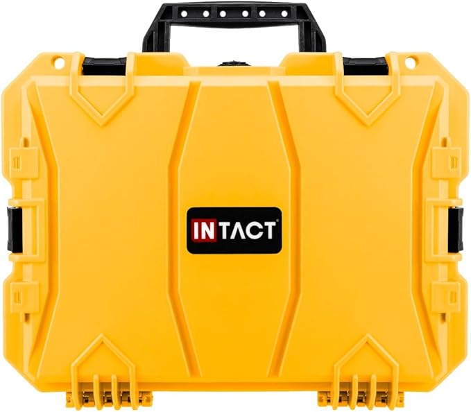 Eylar 18" Intact Series Hard Camera Case, Lightweight and Durable Stacker Design with Foam (Yellow)