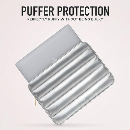 VANDEL - The Original Puffy Laptop Sleeve 13-14 Inch. White Laptop Sleeve for Women. Carrying Case Cover MacBook Pro 14 in, MacBook Air 13 Inch, iPad Pro 12.9, Dell, Asus, HP