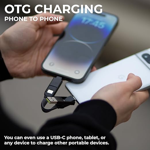 Rolling Square, inCharge X, Multi Charging Cable, Portable Keychain 6-in-1 with 100W Ultra-Fast Charging Power, Sapphire Blue, Multi Charger