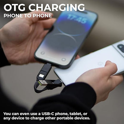 Rolling Square, inCharge X, Multi Charging Cable, Portable Keychain 6-in-1 with 100W Ultra-Fast Charging Power, Sapphire Blue, Multi Charger