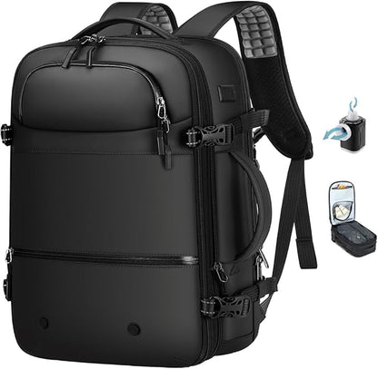 SOAEON Vacuum Backpack with Pump,Waterproof Underseat Carry on Bag with Vacuum Seal Compression Backpack for Airplane