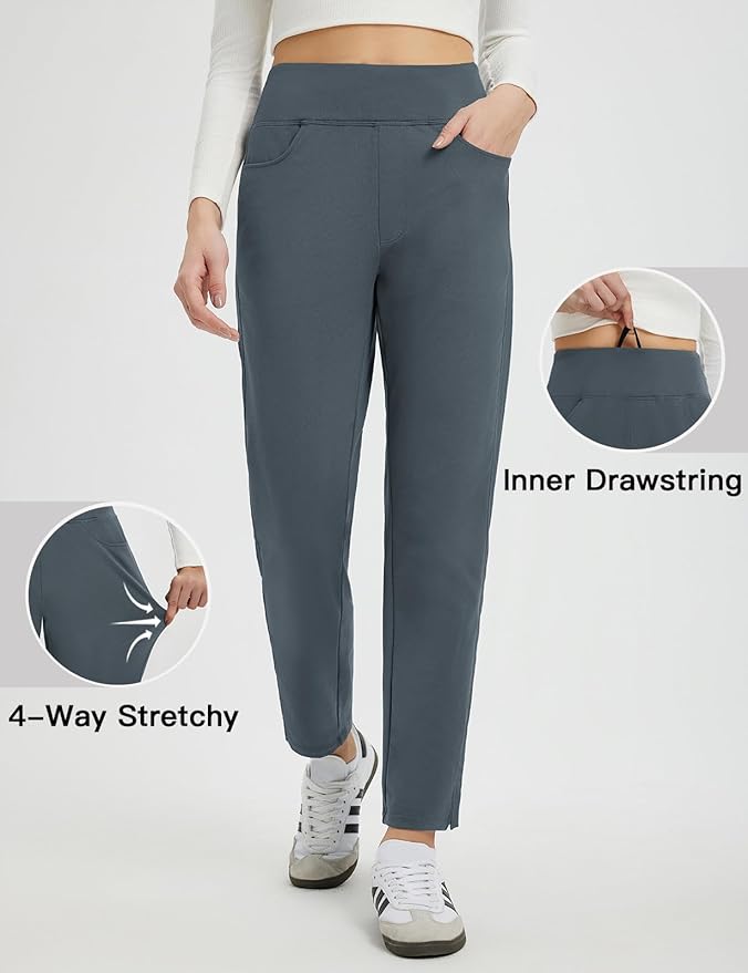 baleaf Women's Fleece Lined Pants Winter Thermal Travel Pants Water Resistant Cold Weather Golf Hiking Pockets Work