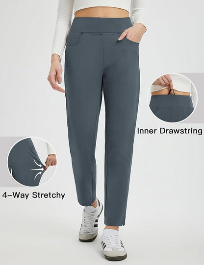 baleaf Women's Fleece Lined Pants Winter Thermal Travel Pants Water Resistant Cold Weather Golf Hiking Pockets Work