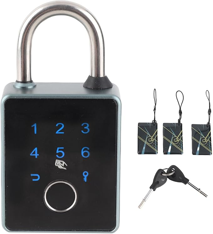 Fingerprint Padlock, Smart Padlock with Keyless Biometric, APP Control & Key Backup, Outdoor Heavy Duty Locker Lock for Gym Locker, Door, Luggage, Suitcase, Backpack