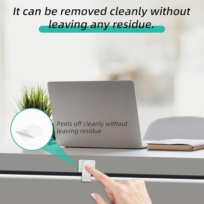 100Pcs Hook and Loop Cable Straps, Adhesive Wire Management Appliance Cord Organizer Self Adhesive Cable Ties for Kitchen Office Household Essentials, Easily Organize Desktop Wires (White)