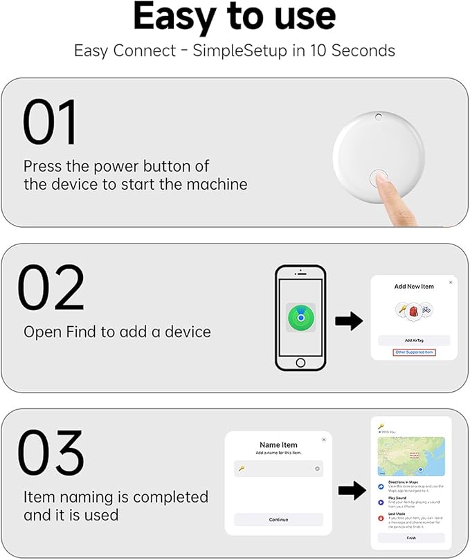 JTD Tracker Finders Work for Find My (iOS Only) IP68 Waterproof Smart Tag Trackers Item Finder for Key, Backpack, Wallet (Pink)