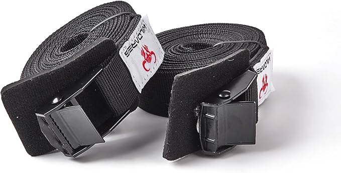 Lashing Straps with Padded Buckles Adjustable Cam Buckle Tie Down Cinch Strap for Packing Black 1in x10ft 10 Pack