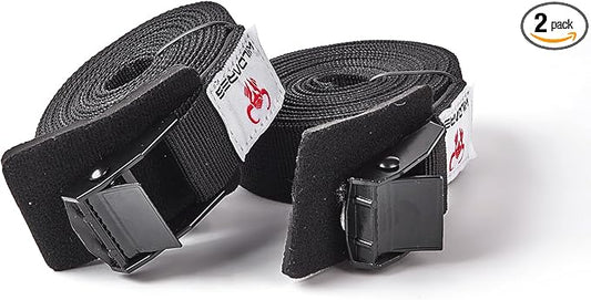 Lashing Straps with Padded Buckles Adjustable Cam Buckle Tie Down Cinch Strap for Packing Black 1in x10ft 2 Pack
