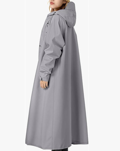 Men's Rain Jacket with Hooded Waterproof Lightweight Packable Long Raincoat Poncho for Women Adults