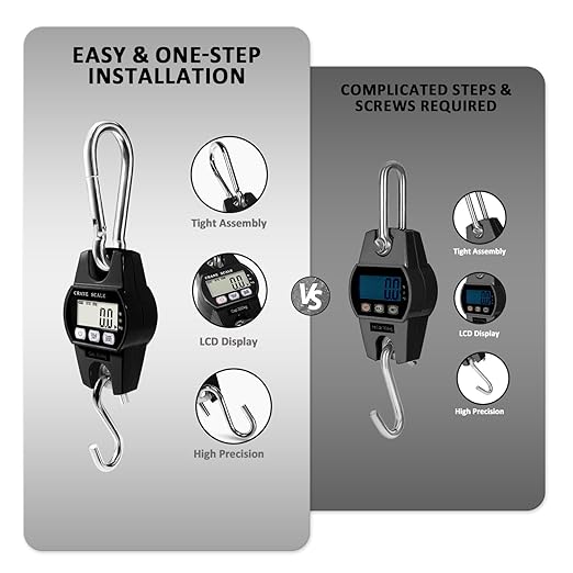 Digital Hanging Crane Scale 660LB/300KG， Deer Hunting Scales, Farm,Fishing, Fish, Meat，Game,Luggage Scale with Hold/Tare