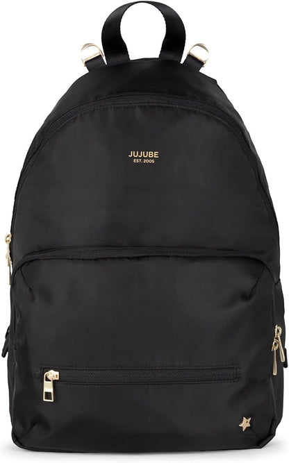 JuJuBe New Everyday Diaper Bag Backpack with Portable Changing Pad, Stroller Straps, Large Travel Backpack for Boy or Girl, Carrying Baby Bottles, Wipes, Diapers, Pacifiers, Black, Mother's Day Gift