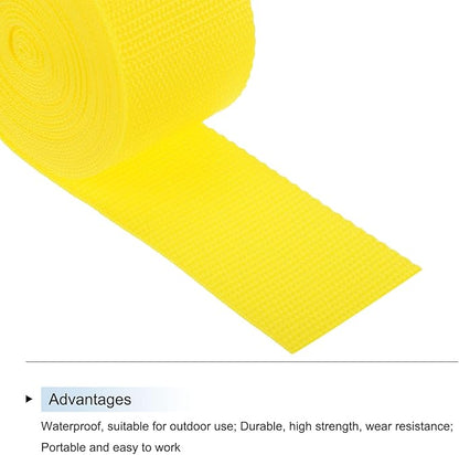 MECCANIXITY Lightweight Polypropylene Webbing Strap 2" 5 Yard Backpack Strapping Band Lemon Yellow for Outdoor Luggage Cargo Straps