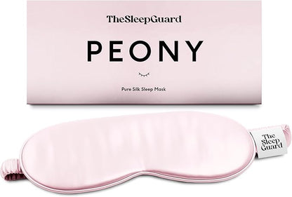 TheSleepGuard Pure Silk Sleep Mask [100% 6A Mulberry Silk, 22 Momme] Light Blocking Travel Essentials. Eye Masks for Sleeping. Black Oeko-Tex Blindfold. Eye Covers for Men & Women